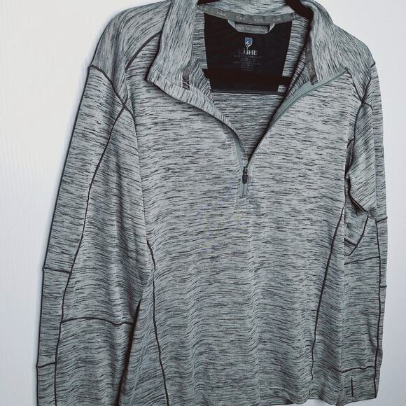 Kuhl Men's Alloy 1/4 Zip Pullover Sweater 3118 Cloud Gray Lightweight Medium - Picture 5 of 11